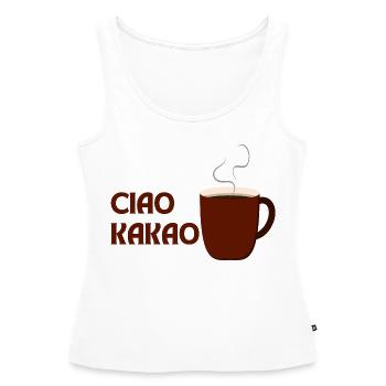 Ciao Kakao - Frauen Premium Organic Tank Top - Weiß - Vorne - AI Model Female 172 light (172cm)