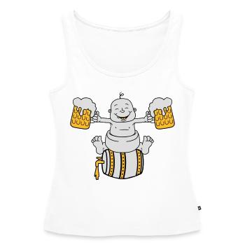 ivre, octoberfest, boire, alcool, verre, cruche, s - Débardeur bio Premium Femme - blanc - Devant - AI Model Female 172 light (172cm)