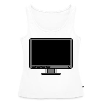 Icône Logo Écran d’ordinateur - Débardeur bio Premium Femme - blanc - Devant - AI Model Female 172 light (172cm)