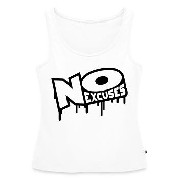 No Excuses - Débardeur bio Premium Femme - blanc - Devant - AI Model Female 172 light (172cm)