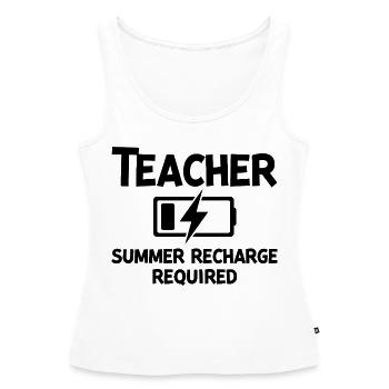 Recharge d’été pour les enseignants - Débardeur bio Premium Femme - blanc - Devant - AI Model Female 172 light (172cm)