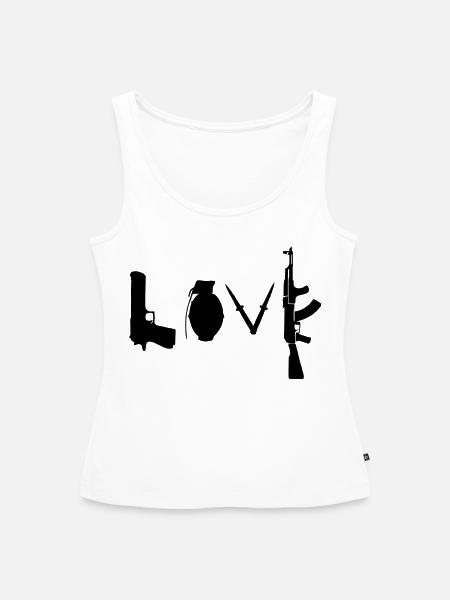 Love / Waffen Design - Frauen Premium Organic Tank Top - Weiß