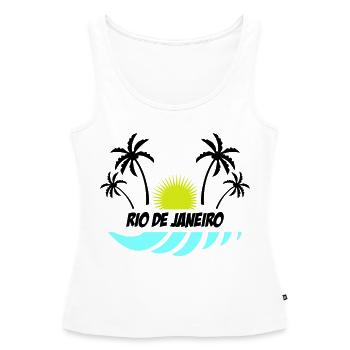 Rio de Janeiro - Débardeur bio Premium Femme - blanc - Devant - AI Model Female 172 light (172cm)