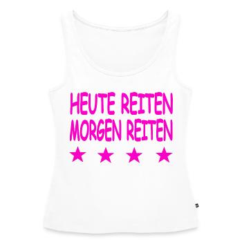 Reiten - Frauen Premium Organic Tank Top - Weiß - Vorne - AI Model Female 172 light (172cm)
