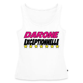 DARONE exceptional - Women’s Premium Organic Tank top - white - Front - AI Model Female 172 light (172cm)
