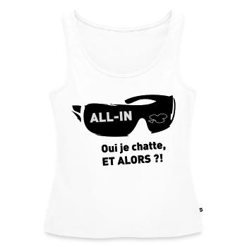 Chance - Women’s Premium Organic Tank top - white - Front - AI Model Female 172 light (172cm)