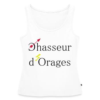 chasseur d'orages - Débardeur bio Premium Femme - blanc - Devant - AI Model Female 172 light (172cm)