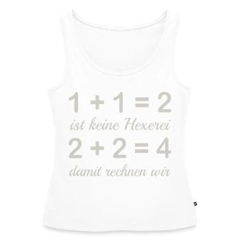 Calculer - Débardeur bio Premium Femme - blanc - Devant - AI Model Female 172 light (172cm)