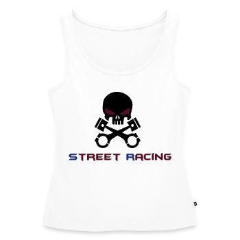 STREET RACING - Débardeur bio Premium Femme - blanc - Devant - AI Model Female 172 light (172cm)