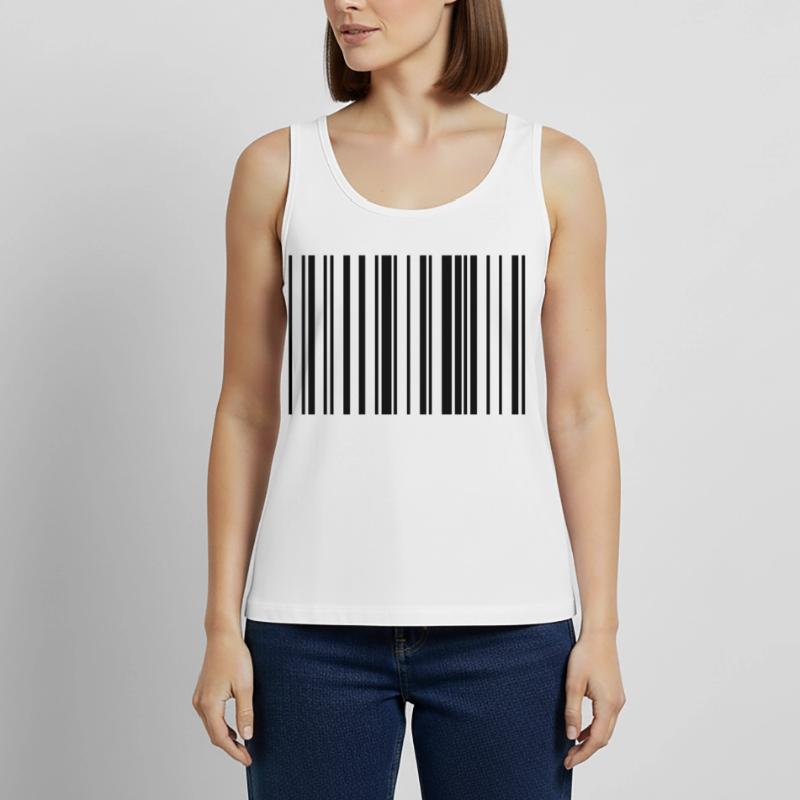 Striped barcode code strip Women’s Premium Organic Tank top