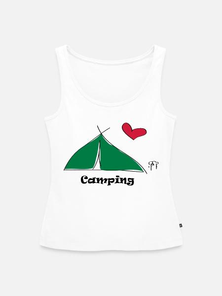 Camping - Frauen Premium Organic Tank Top - Weiß