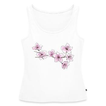 fleurs de cerisier - Débardeur bio Premium Femme - blanc - Devant - AI Model Female 172 light (172cm)