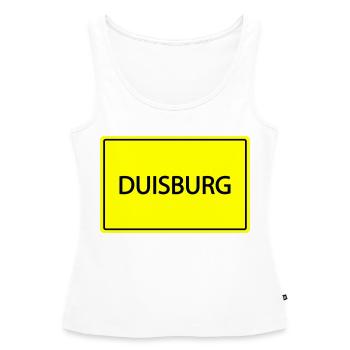 Panneau de la ville Duisbourg - Débardeur bio Premium Femme - blanc - Devant - AI Model Female 172 light (172cm)