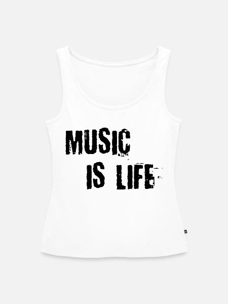 Music is life - Frauen Premium Organic Tank Top - Weiß