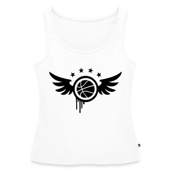 emblème de basket-ball (ailes) 01 - Débardeur bio Premium Femme - blanc - Devant - AI Model Female 172 light (172cm)