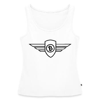 Bitcoin - Women’s Premium Organic Tank top - white - Front - AI Model Female 172 light (172cm)