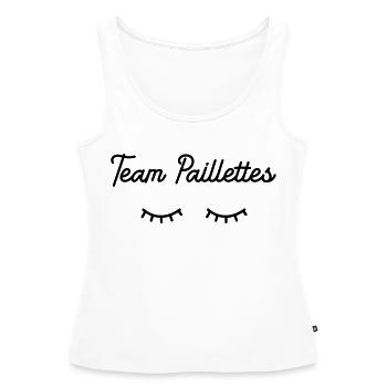Team glitter - Women’s Premium Organic Tank top - white - Front - AI Model Female 172 light (172cm)