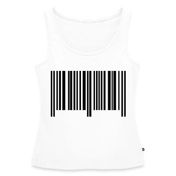 barcode symbol - Frauen Premium Organic Tank Top - Weiß - Vorne - AI Model Female 172 light (172cm)