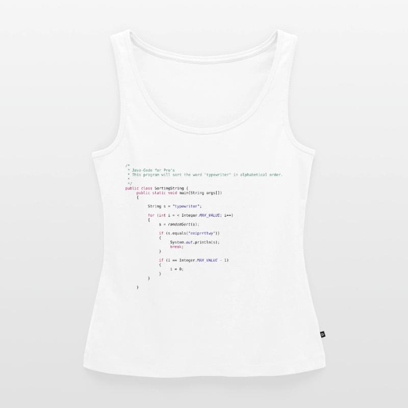 funny Java code to sort Women’s Premium Organic Tank top