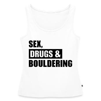 Sex Drugs Bouldering - Débardeur bio Premium Femme - blanc - Devant - AI Model Female 172 light (172cm)
