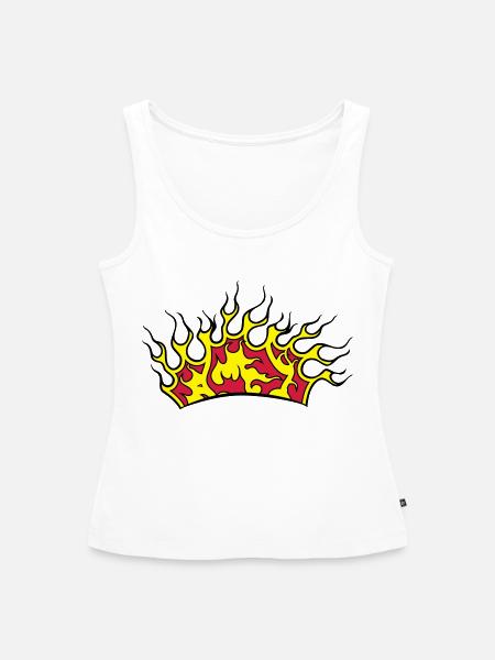 Feuer flammen krone - Frauen Premium Organic Tank Top - Weiß