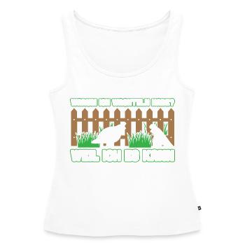 Warum Ich Wachteln Habe? Weil Ich Es Kann - Frauen Premium Organic Tank Top - Weiß - Vorne - AI Model Female 172 light (172cm)