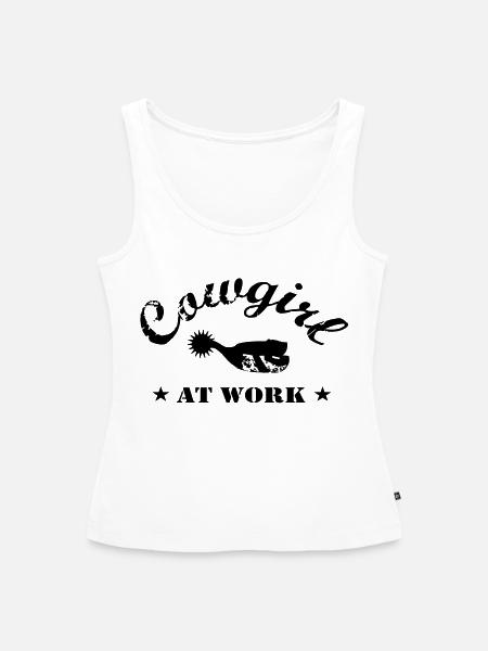 cowgirls_at_work - Frauen Premium Organic Tank Top - Weiß