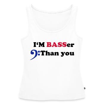Je suis bassiste que vous, bass motif - Débardeur bio Premium Femme - blanc - Devant - AI Model Female 172 light (172cm)