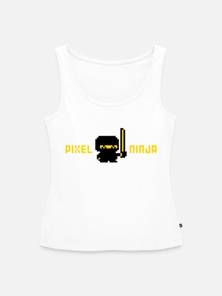 Pixelninja ( Retro-Gaming Pixelart ) - Frauen Premium Organic Tank Top - Weiß