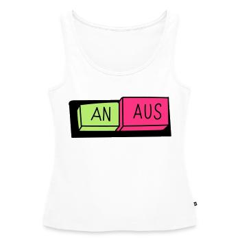 An / Aus Schalter - Frauen Premium Organic Tank Top - Weiß - Vorne - AI Model Female 172 light (172cm)
