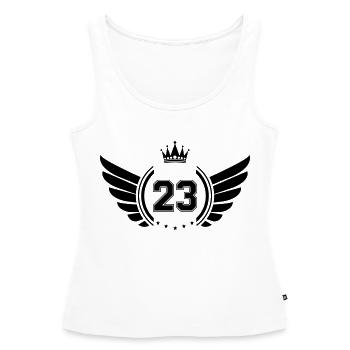 Armoiries 23 - Débardeur bio Premium Femme - blanc - Devant - AI Model Female 172 light (172cm)