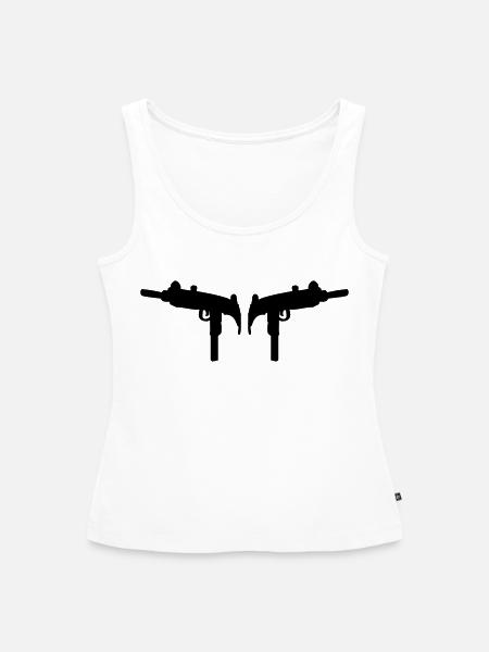 Uzi Maschinenpistole - Frauen Premium Organic Tank Top - Weiß