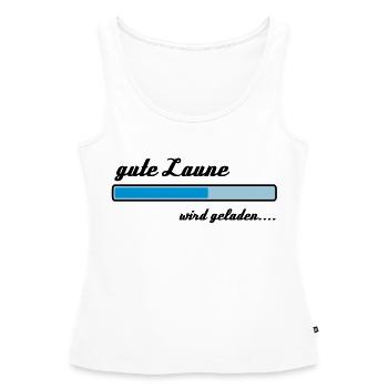 Gute Laune wird geladen... - Frauen Premium Organic Tank Top - Weiß - Vorne - AI Model Female 172 light (172cm)