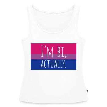 Ich bin eigentlich bi - Frauen Premium Organic Tank Top - Weiß - Vorne - AI Model Female 172 light (172cm)
