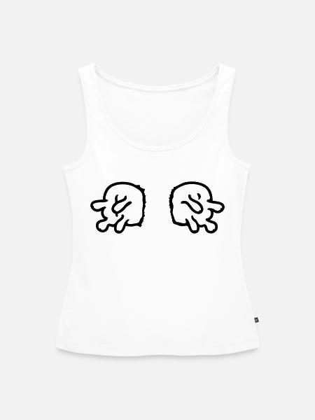 doppeltes Euter - line - Frauen Premium Organic Tank Top - Weiß