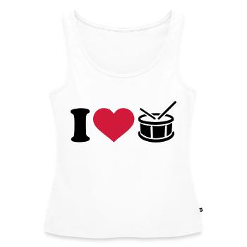 Trommel - Frauen Premium Organic Tank Top - Weiß - Vorne - AI Model Female 172 light (172cm)