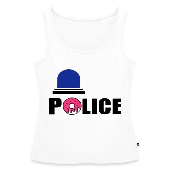 police d - Débardeur bio Premium Femme - blanc - Devant - AI Model Female 172 light (172cm)
