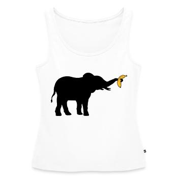 Grande silhouette d’éléphant banane - Débardeur bio Premium Femme - blanc - Devant - AI Model Female 172 light (172cm)