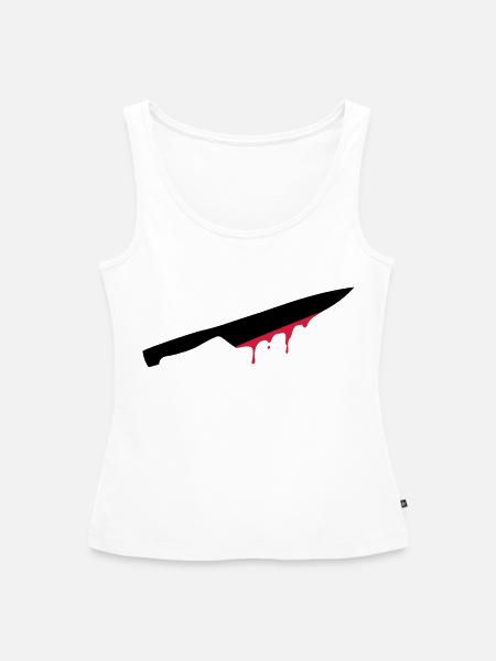 messer, klinge, blut, - Frauen Premium Organic Tank Top - Weiß