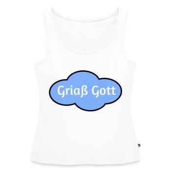 Griaß Gott - Frauen Premium Organic Tank Top - Weiß - Vorne - AI Model Female 172 light (172cm)