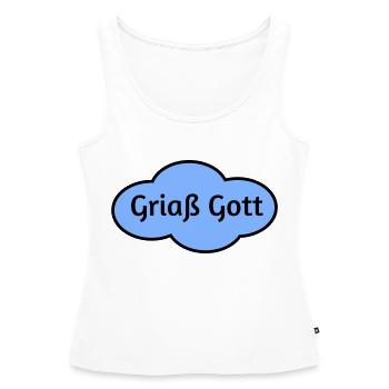 Griaß Gott - Frauen Premium Organic Tank Top - Weiß - Vorne - AI Model Female 172 light (172cm)