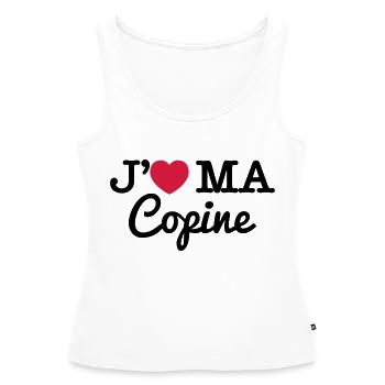 J'aime ma copine - Débardeur bio Premium Femme - blanc - Devant - AI Model Female 172 light (172cm)
