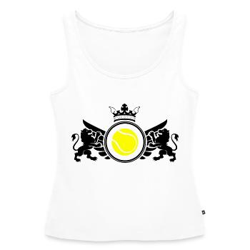 Emblème de tennis - Débardeur bio Premium Femme - blanc - Devant - AI Model Female 172 light (172cm)