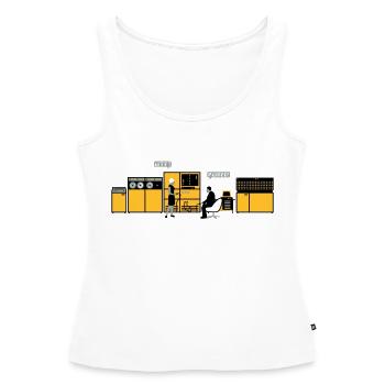 retro computer - Débardeur bio Premium Femme - blanc - Devant - AI Model Female 172 light (172cm)