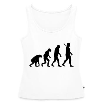 Evolution - Frauen Premium Organic Tank Top - Weiß - Vorne - AI Model Female 172 light (172cm)