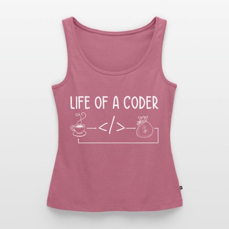 Life Of A Coder Software Developer Programmer Nerd Frauen Premium Organic Tank Top