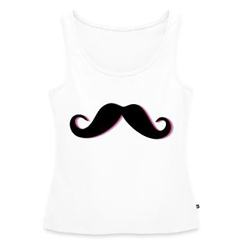 Funky Mustache - Débardeur bio Premium Femme - blanc - Devant - AI Model Female 172 light (172cm)