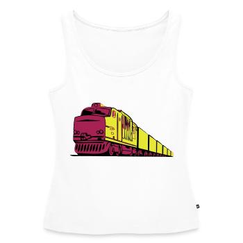 Ferroviaire fret locomotive - Débardeur bio Premium Femme - blanc - Devant - AI Model Female 172 light (172cm)