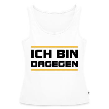Ich bin dagegen -V2 - Frauen Premium Organic Tank Top - Weiß - Vorne - AI Model Female 172 light (172cm)