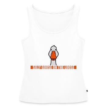 goose on the loose - Women’s Premium Organic Tank top - white - Front - AI Model Female 172 light (172cm)